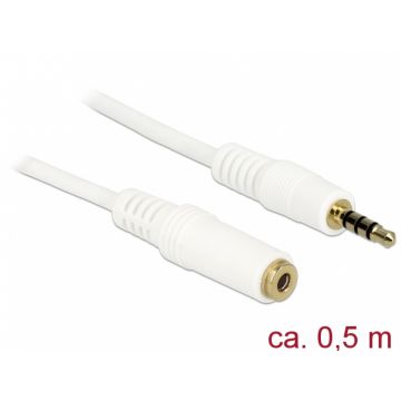 Cablu prelungitor audio jack 3.5mm 4 pini T-M 0.5m, Delock 84717