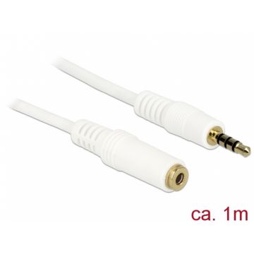 Cablu prelungitor audio jack 3.5mm 4 pini T-M 1m, Delock 84480