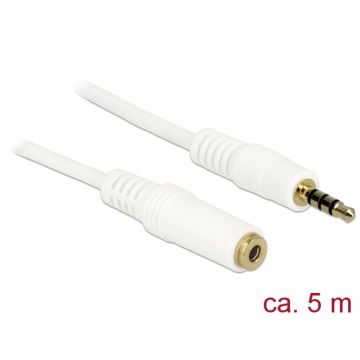 Cablu prelungitor audio jack 3.5mm 4 pini T-M 5m, Delock 84484