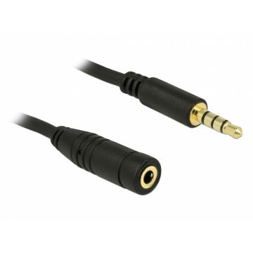 Cablu prelungitor audio jack 3.5mm 4 pini T-M 5m, Delock 84669