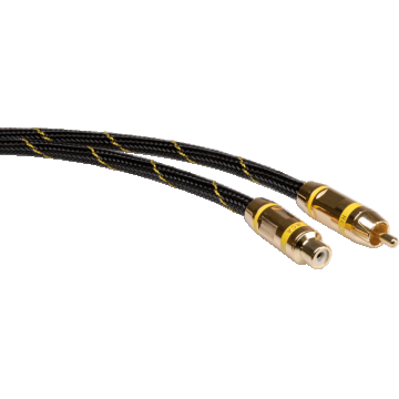 Cablu prelungitor audio RCA Galben 2.5m, Roline 11.09.4236