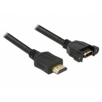 Cablu prelungitor HDMI tip A T-M panel-mount 4K 30 Hz 2m, Delock 85464