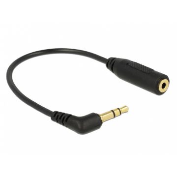 Cablu Stereo jack 3.5 mm 3 pini la jack 2.5 mm 3 pini T-M unghi, Delock 65675