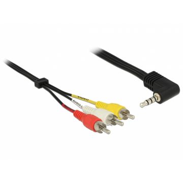 Cablu Stereo jack 3.5 mm 4 pini la 3 x RCA T-T 1.5 m, Delock 84724