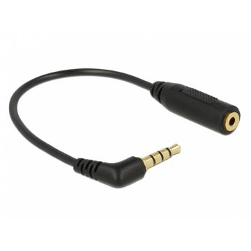 Cablu Stereo jack 3.5 mm 4 pini la jack 2.5 mm 3 pini unghi T-M, Delock 65673