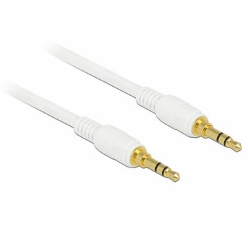 Cablu stereo jack 3.5mm 3 pini (pentru smartphone cu husa) Alb T-T 3m, Delock 85552