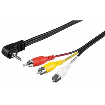 Cablu stereo jack 3.5mm 4 pini la 3 x RCA T-T 1.5m, KJACK4CIN