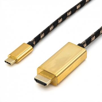 Cablu USB-C la HDMI 4K60Hz GOLD T-T 1m, Roline 11.04.5844