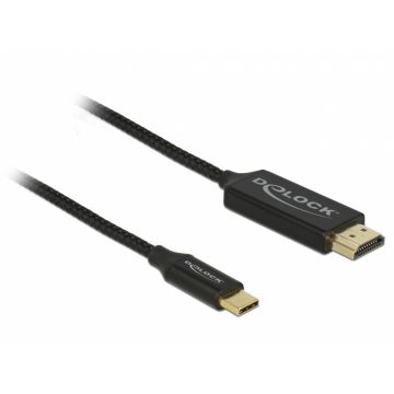 Cablu USB-C la HDMI (DP Alt Mode) 4K 60Hz T-T 1m coaxial, Delock 84904