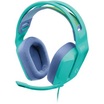 Casti gaming Logitech G335, Multiplatforma, Jack 3.5mm, Verde menta