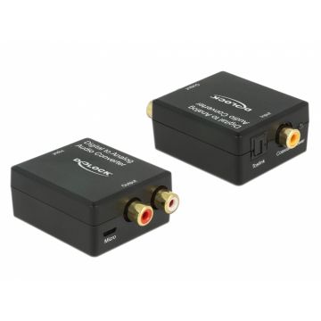 Convertor audio digital S/PDIF la analog RCA HD, Delock 63477