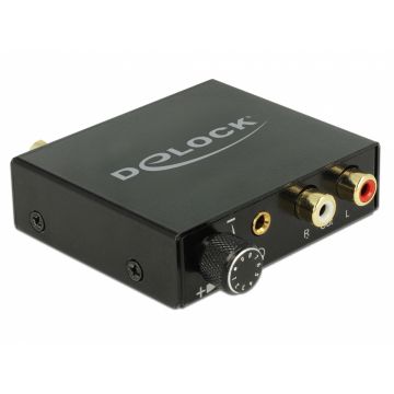 Convertor Digital Audio S/PDIF la analog RCA HD cu Headphone Amplifier, Delock 63972