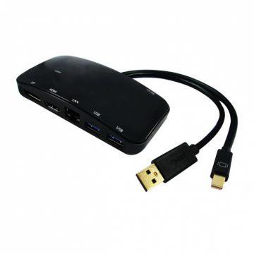 Docking station Mini Displayport la 2 x USB 3.0, 1 x DP, 1 x HDMI, 1 x RJ45 LAN Gigabit, Value 12.99.1041