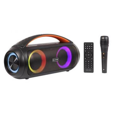 Boxa portabila Blow BOOMBOX, 100 W, Bluetooth, Microfon, USB-C, Cablu Jack 3.5mm, Cablu microfon (Negru)
