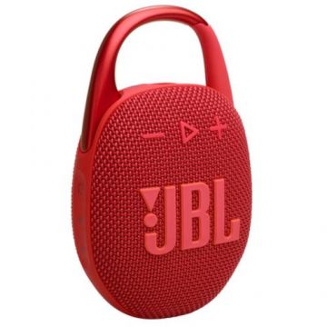 Boxa portabila JBL Clip 5, Bluetooth, 7 W, Multi-Point, Auracast, IP67 (Rosu)