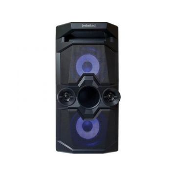 Boxa portabila karaoke Rebeltec SundBOX 480, Bluetooth, TWS, 50 W, 18 butoane multimedia, Autonomie 8-12 ore (Negru)