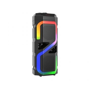 Boxa portabila Karaoke Tracer Natrix TWS, Bluetooth 5.0, 16 W, LED RGB, Radio FM (Negru)