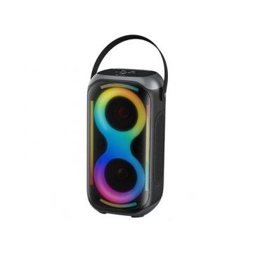 Boxa Portabila Tracer Poweraudio King 2 BT TWS, 45 W, Bluetooth, Autonomie 8 ore, LED RGB, Karaoke ready, microSD (Negru)