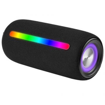 Boxa portabila Tracer Stripe TWS, Bluetooth, RGB, IPX5, 10W RMS, Radio FM (Negru)
