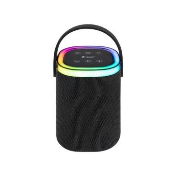 Boxa portabila Tracer Stripe XL TWS, Bluetooth, RGB, 10 W, IPX5, Radio FM (Negru)