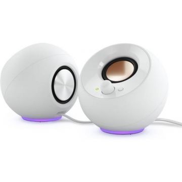 Boxe Creative Pebble SE, USB-C, 2.0, Bluetooth 5.3, RGB, Aux (Alb)