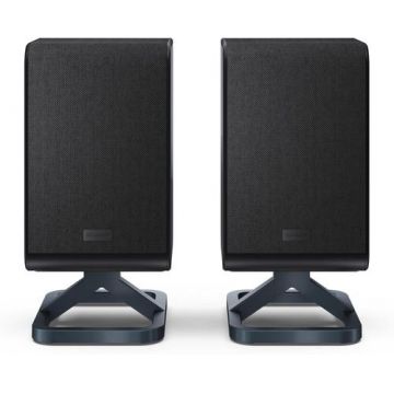 Boxe Spate Sharp HT-SPR52021(BK) pentru Q Soundbar 2.0.2, 200 W, Conectare Wireless, Dolby Atmos, DTS:X, Montare pe perete (Negru)