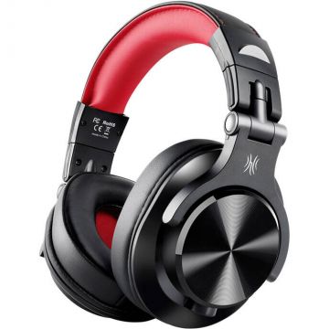 Casti A71, Driver 40mm, Cablu audio 3.5 mm la 6.5 mm, Negru/Rosu