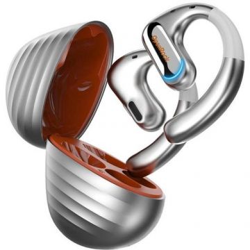 Casti alergare wireless OneOdio OpenRock Pro, Open-Ear, Air Conduction, Bluetooth 5.2, IPX5 (Argintiu)
