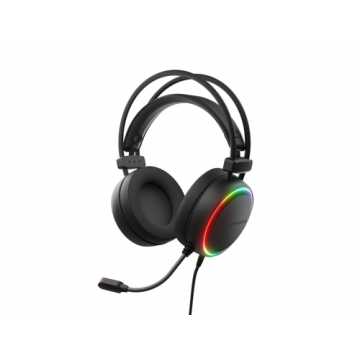 Casti cu fir Genesis Neon 613 G2, Jack 3.5 mm, iluminare RGB, Negru