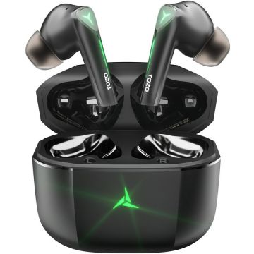 Casti Gaming Pods True Wireless Stereo (TWS) In-Ear USB Type-C Bluetooth Gaming Headset Negru