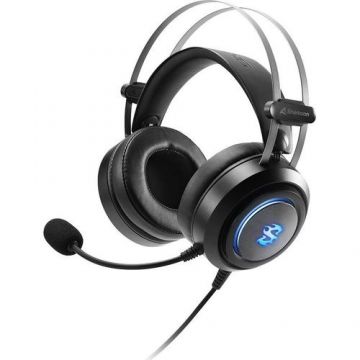 Casti gaming, Sharkoon SGH30 , Microfon, Iluminare RGB (Negru)