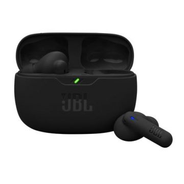 Casti In-Ear JBL Wave Beam 2, True Wireless, Bluetooth, ANC, IP54, Autonomie 5.5 ore/40 ore, Multi-Point (Negru)
