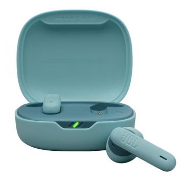 Casti In-Ear JBL Wave Flex 2, True Wireless, Bluetooth, Autonomie 10 ore/40 ore, IP54 (Albastru)