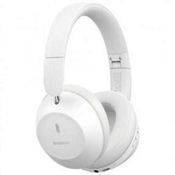Casti Stereo Baseus Bass 30 Max, Bluetooth, A2DP, Microfon (Alb)