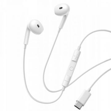 Casti Stereo Baseus Encok CZ19, Microfon, USB-C (Alb)