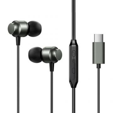 Casti Stereo Joyroom JR-EC06, USB-C, Microfon, Difuzor Dinamic Hi-Fi 10mm (Gri)