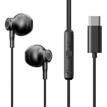 Casti Stereo Joyroom JR-EC07, USB-C, Microfon (Negru)
