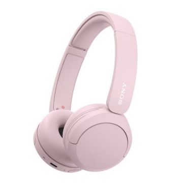 Casti Stereo Sony WH-CH520P, Wireless, Bluetooth, Microfon, Multipoint connection, Quick Charge, Autonomie 50 ore (Roz)