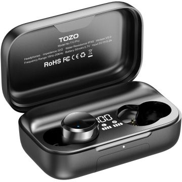 Casti T12 PRO True Wireless Stereo (TWS) In-Ear USB Type-C Bluetooth Headset Negru