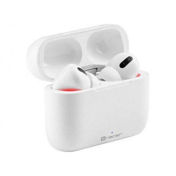 Casti True Wireless In Ear Tracer T4, Bluetooth 5.1, Microfon incorporat, Autonomie 5 ore (Alb)