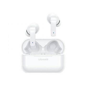 Casti True Wireless USAMS BHULY06, Bluetooth 5.0, ANC, Microfon (Alb)