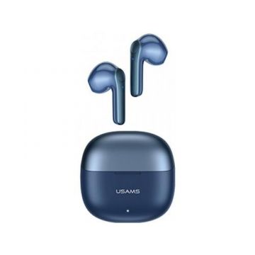 Casti True Wireless USAMS Seria XH, Bluetooth 5.1, ANC, Microfon Dual (Albastru)