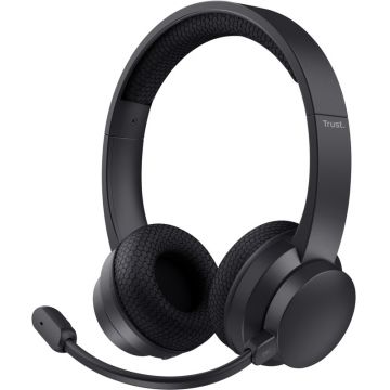 Casti Trust On-Ear, Trust Ayda, Wireless, Bluetooth, ENC Mic, Stereo, autonomie 24h, Black
