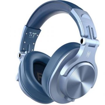 Casti Wireless profesionale OneOdio Fusion A70, Bluetooth 5.2, Jack 3.5 mm, Jack 6.35 mm, Difuzor 40 mm, Impedanta 32 Ohm, Acumulator 650 mAh (Albastru)
