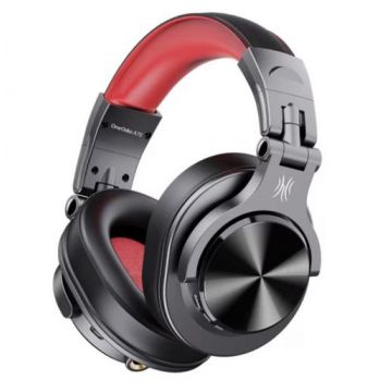 Casti Wireless profesionale OneOdio Fusion A70, Bluetooth 5.2, Jack 3.5 mm, Jack 6.35 mm, Difuzor 40 mm, Impedanta 32 Ohm, Acumulator 650 mAh (Rosu)