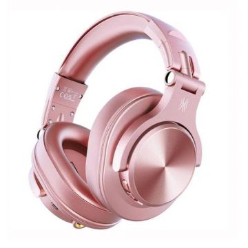 Casti Wireless profesionale OneOdio Fusion A70, Bluetooth 5.2, Jack 3.5 mm, Jack 6.35 mm, Difuzor 40 mm, Impedanta 32 Ohm, Acumulator 650 mAh (Roz)