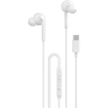 Casti X3C Plus, In-ear, Control pe fir, USB-C, Lungime cablu 1.2m, Alb