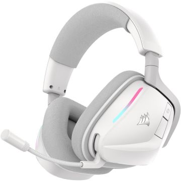 CORSAIR Casti gaming Corsair Void v2, 2.4GHz Wireless - Bluetooth - Dolby Atmos, compatibile PC/Mac/PS4/PS5/Switch, fast charging, Alb