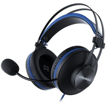 COUGAR GAMING Casti gaming cu fir Cougar Immersa Essential, drivere 40mm, noise cancelling, PC/Multimedia, Negru-Albastru
