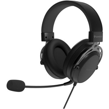 Genesis Casti Gaming cu fir Genesis Toron 301, Over-Ear, Microfon Dynamic Omnidirectional, Compatibil PS 3,4,5, XBOX One, S, X, Series X, S, Rog Ally, Steam Deck, PC, Negru